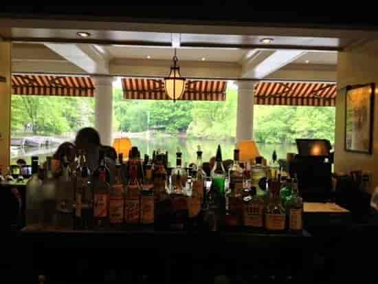 Bar at Central Park Boathouse with scenic views, ideal for cocktail receptions.