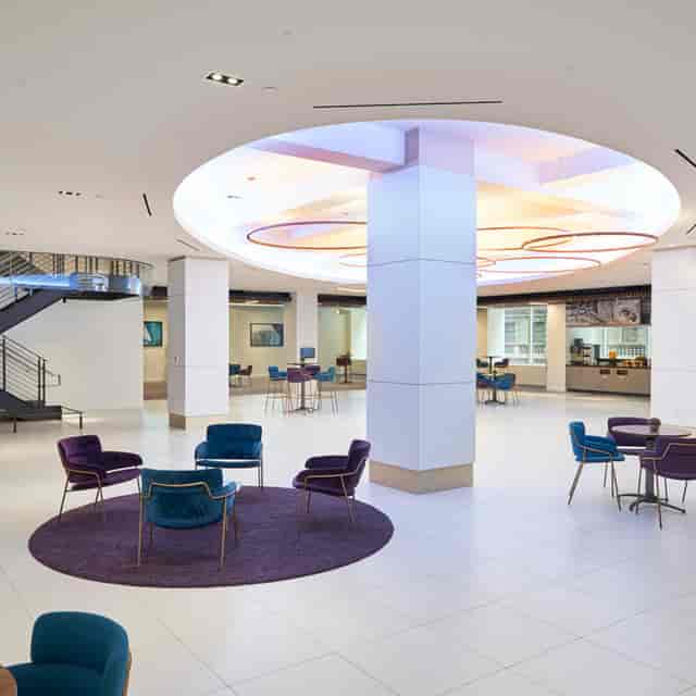 Modern event space at Convene 360 Madison with stylish furniture for networking events.