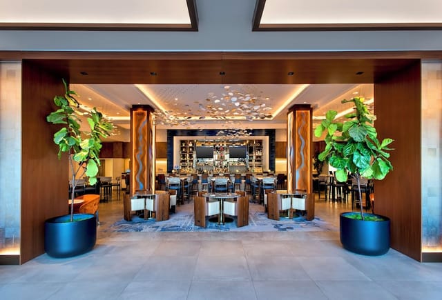 Grand Ballroom in Westchester Marriott, modern design, ideal for events and meetings.