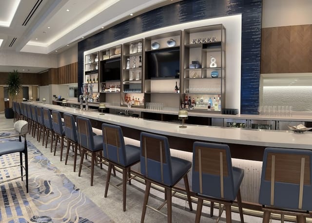 Grand Ballroom bar at Westchester Marriott, ideal for cocktail hours and networking events.