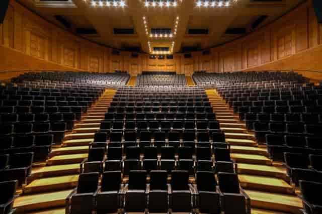 Sala Tallers auditorium at Teatre Nacional de Catalunya, ideal for conferences with tiered seating.
