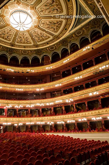 Teatro Calderón interior with tiered seating, perfect for theatrical performances and events.