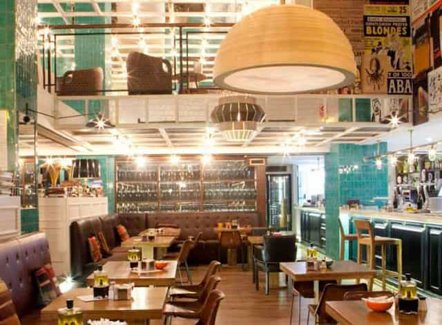 Vibrant Casa Mono restaurant with modern decor for corporate events and social gatherings.