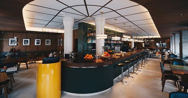 Chic modern restaurant in Gran Café Santander, ideal for upscale events and meetings.