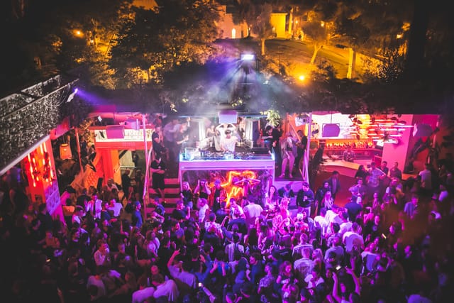 "Vibrant nightlife at La Terrrazza disco club, perfect for celebrations and themed parties."