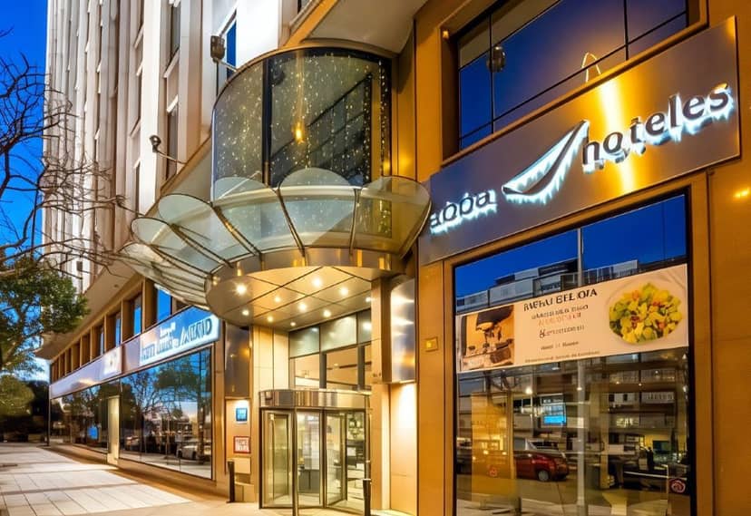 "Modern abba Madrid hotel suites with sleek architecture for corporate events and receptions."