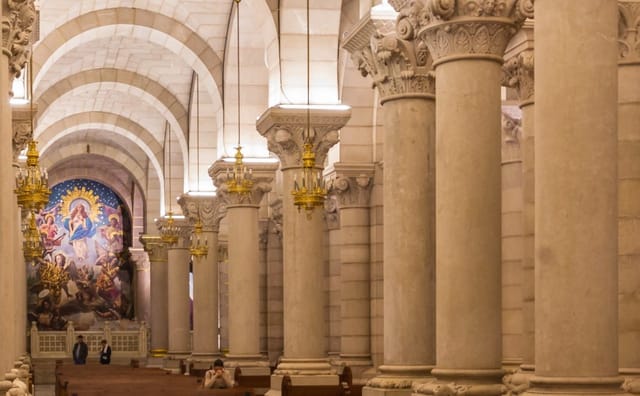 Catedral de la Almudena Cripta interior, ornate arches for elegant events and ceremonies.