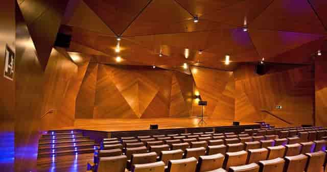 Modern Teatro Auditorio in Madrid with stunning wooden design for elegant events.