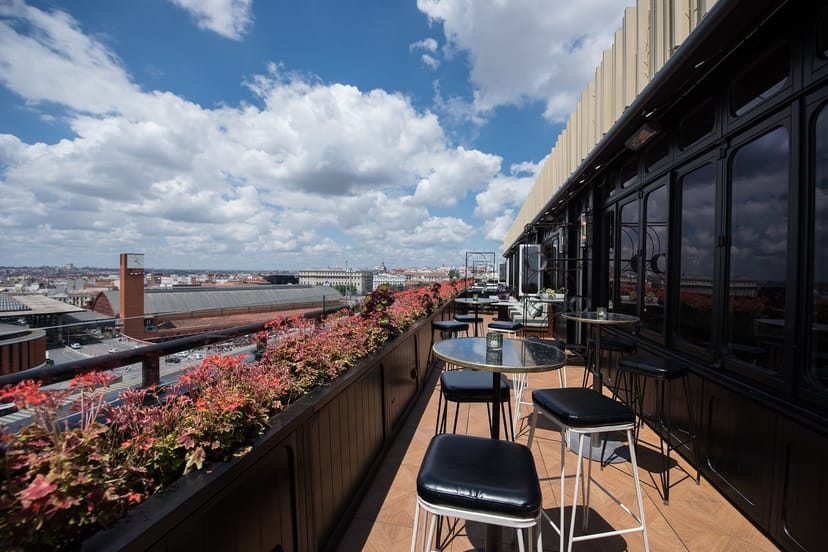 Stylish rooftop venue at Only YOU Hotel Atocha, ideal for cocktail receptions and events.