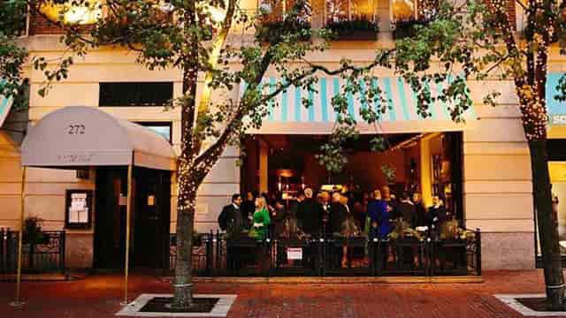 Bistro Du Midi: Lively venue with outdoor seating for events and celebrations.