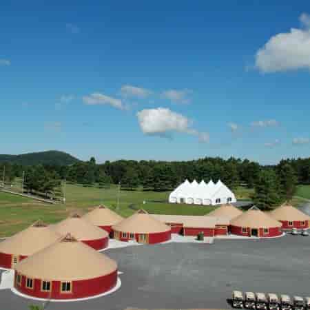 Yurt accommodations at Wisp Resort, ideal for outdoor retreats and events.