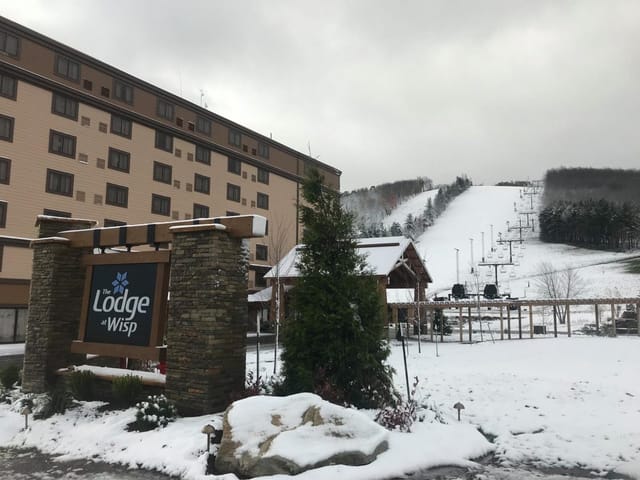 Yurt at Wisp Resort: Snowy venue for corporate retreats and events near ski slopes.