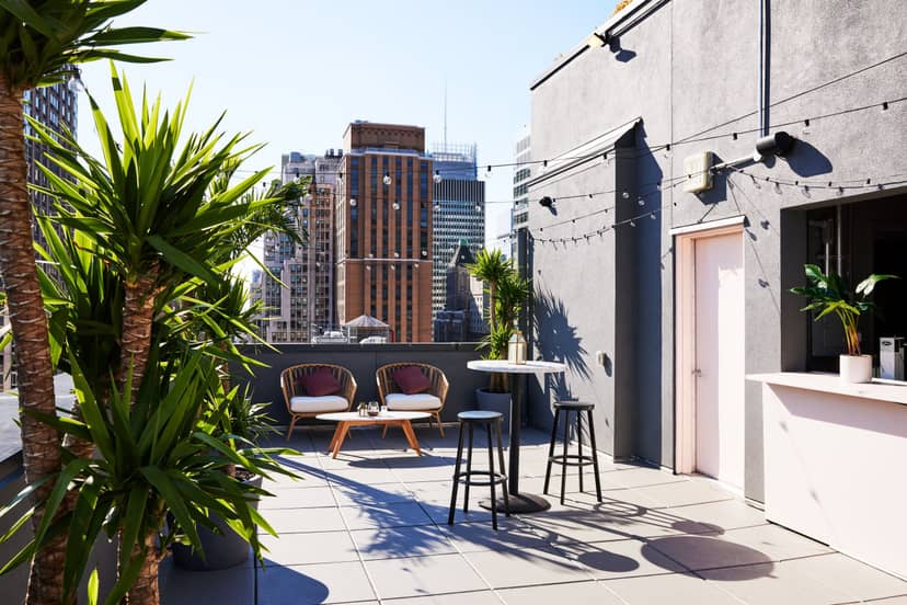 Stylish rooftop terrace in Daintree for cocktail receptions and networking events.