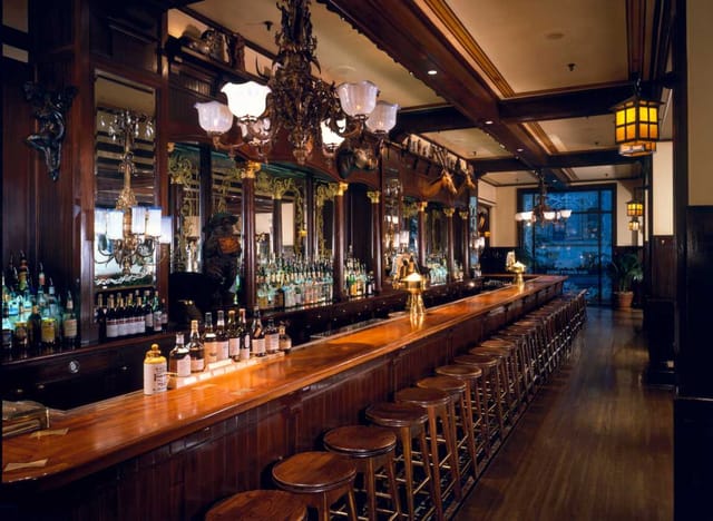 "Stylish bar with vintage ambiance at The Grill DC, perfect for cocktail receptions and networking."