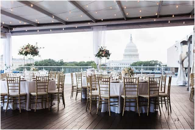 Elegant conference room with Capitol view, ideal for weddings and corporate events.