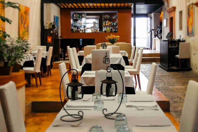 Elegant dining space at Mivida Restaurant, ideal for corporate events and gatherings.