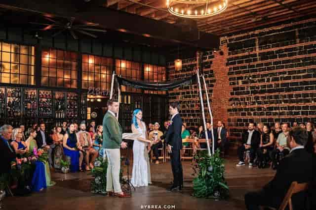 Elegant chuppah at Hook Hall for intimate wedding ceremony setup.