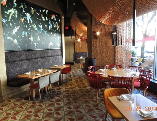 Modern patio dining space at Jaleo, ideal for private events and meetings.