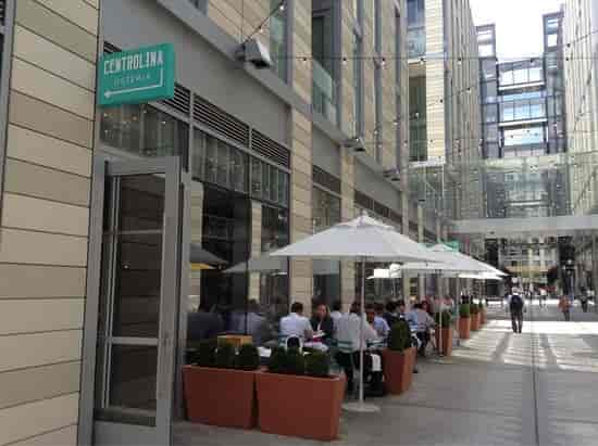 Outdoor dining at Centrolina, modern venue for networking events and gatherings.