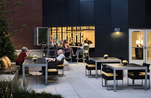 Stylish outdoor event space in Modena, perfect for networking and social gatherings.