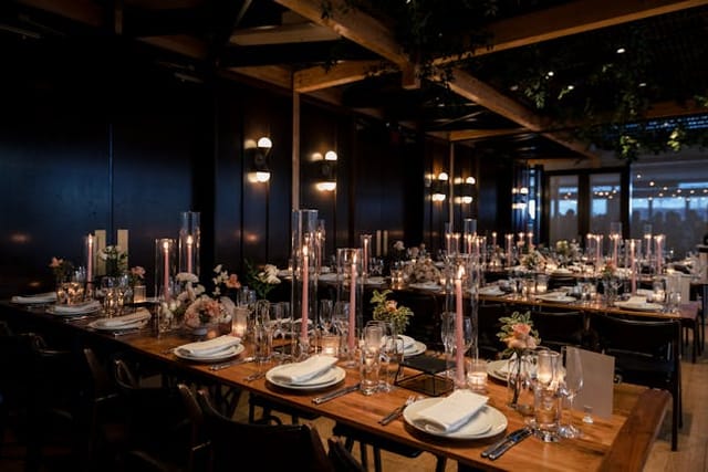 Private dining room at District Winery with elegant table, ideal for upscale events.