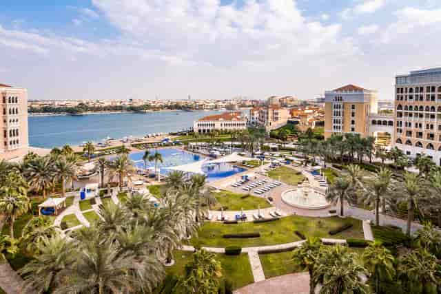 Villas at The Ritz-Carlton Abu Dhabi, lush gardens, ideal for events and meetings.