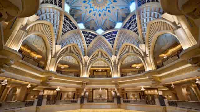 "Emirates Palace Conference Centre with arched ceilings, ideal for luxury events and meetings."