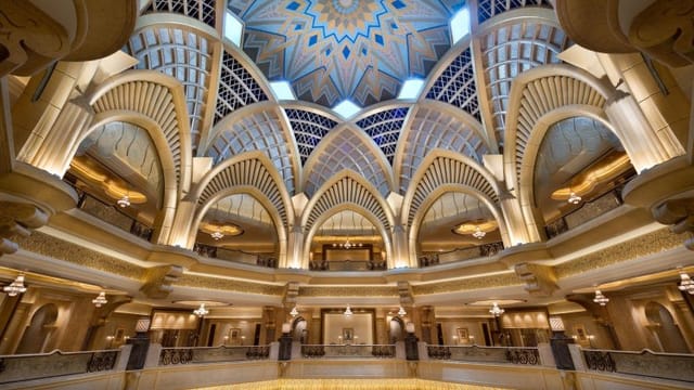 "Emirates Palace Conference Centre with arched ceilings, ideal for luxury events and meetings."