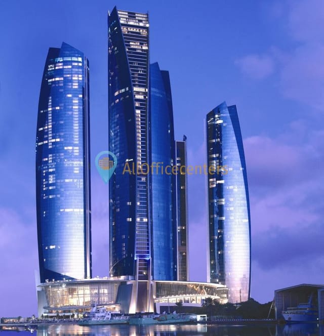 Business center in Etihad Towers, modern skyline, ideal for corporate events and conferences.