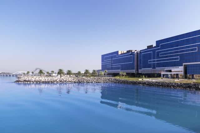 Bu Tinah Pier at Fairmont Bab Al Bahr, modern waterfront venue for upscale events.