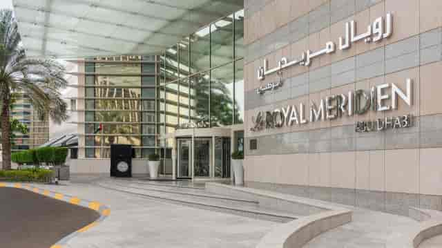 Shaleela Suite entrance at Le Royal Méridien Abu Dhabi, modern venue for conferences and events.