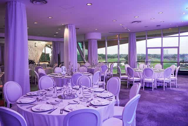 Elegant event space at Qanas, Abu Dhabi Golf Club for weddings and corporate events.