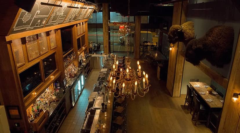 Upstairs Lounge bar, modern rustic venue for chic gatherings and corporate events.
