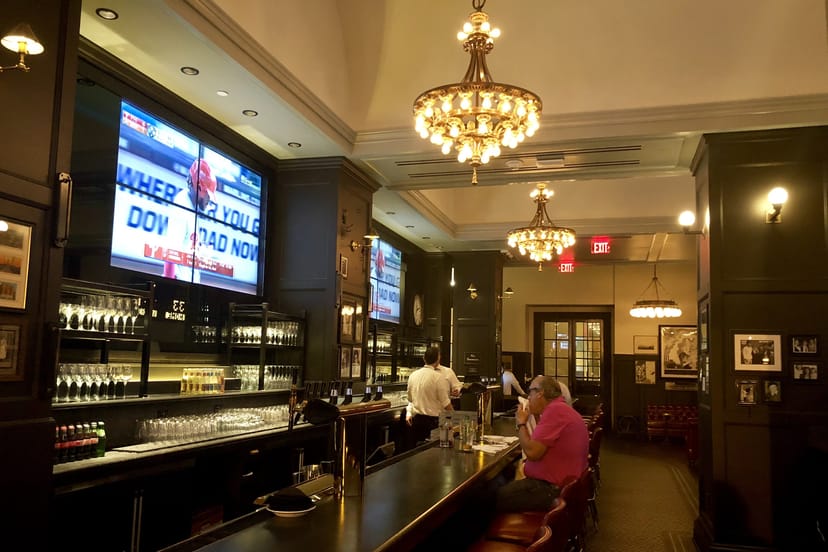 Stylish bar at P.J. Clarke's in Philadelphia, perfect for social events and networking.