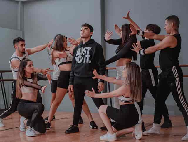 Dynamic dance rehearsal at 0161 Studios showcasing choreography for memorable events.