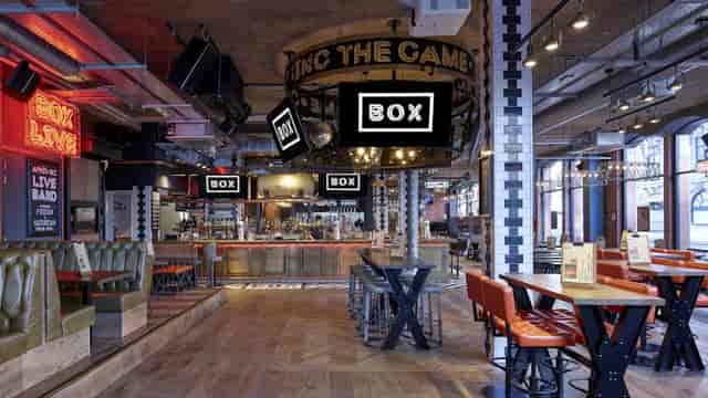 Modern event space at BOX Deansgate, ideal for gatherings and corporate functions.