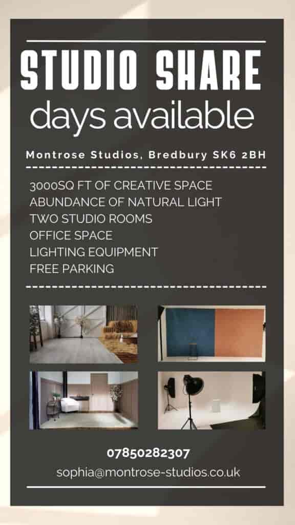 Montrose Studios: spacious photography studio with natural light for events and meetings.