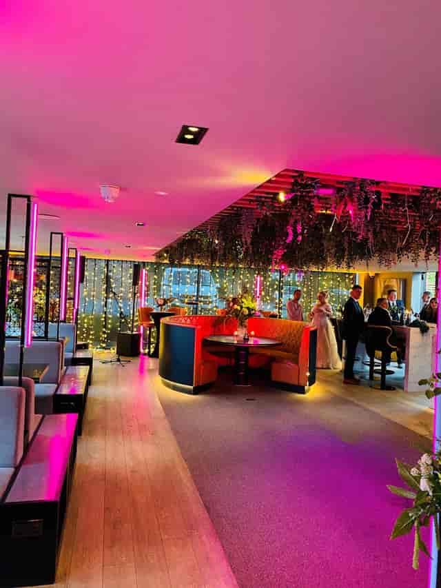 Stylish HQ Lounge event space with elegant decor for weddings and social gatherings.