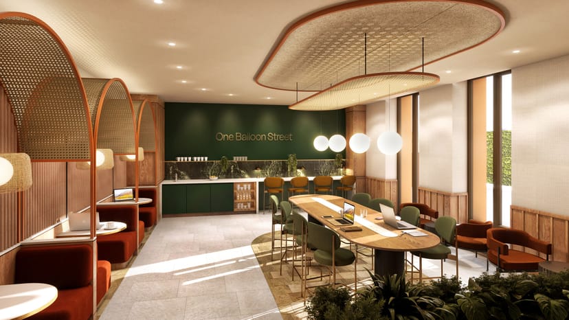 Contemporary meeting room at Orega Balloon Street for workshops and networking events.