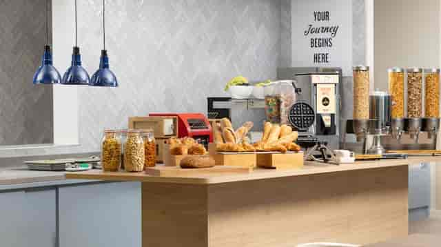 Meeting room snack station at Hampton by Hilton Rochdale, perfect for events and networking.