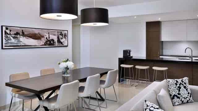 "Modern open plan event space in Etihad Towers, ideal for meetings or retreats."