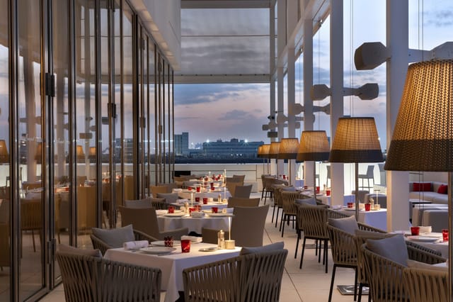 La Brasserie in Fouquet's Abu Dhabi, modern dining space for upscale events and private dinners.
