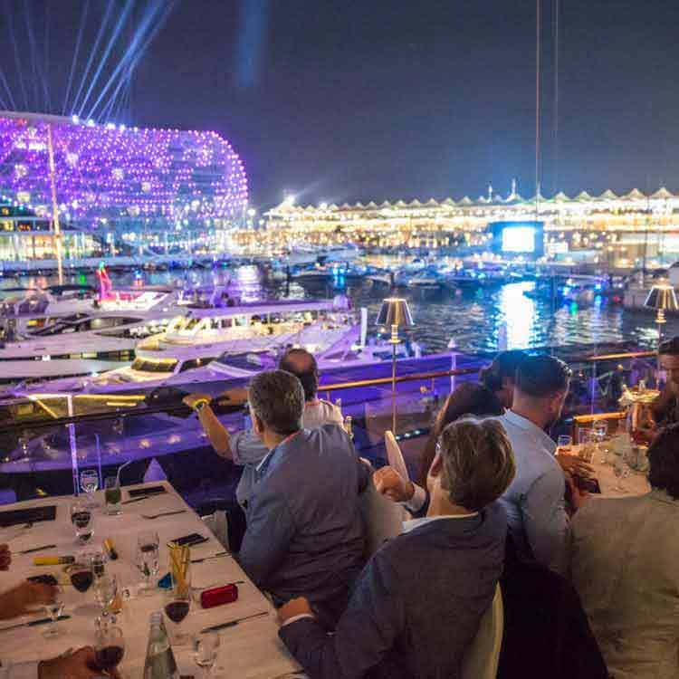 Vibrant waterfront at Cipriani Yas Island, ideal for upscale events and celebrations.