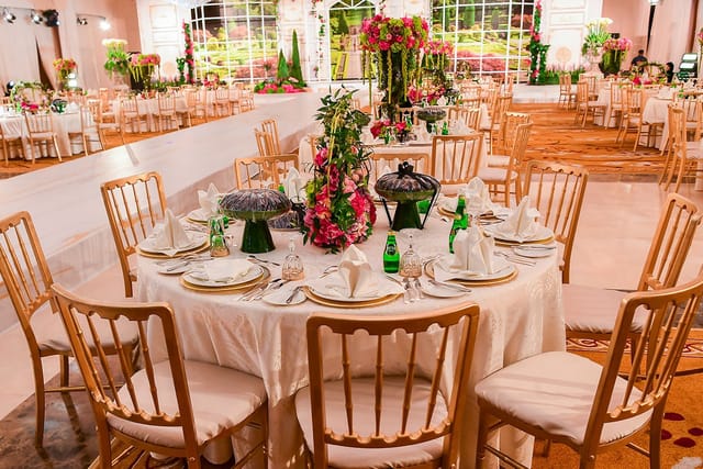 Elegant banquet setup in Gold Ballroom B, ideal for weddings and corporate events.