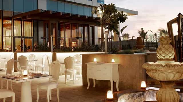Chic outdoor event space at Al Fresco Terrace, ideal for upscale cocktail receptions.