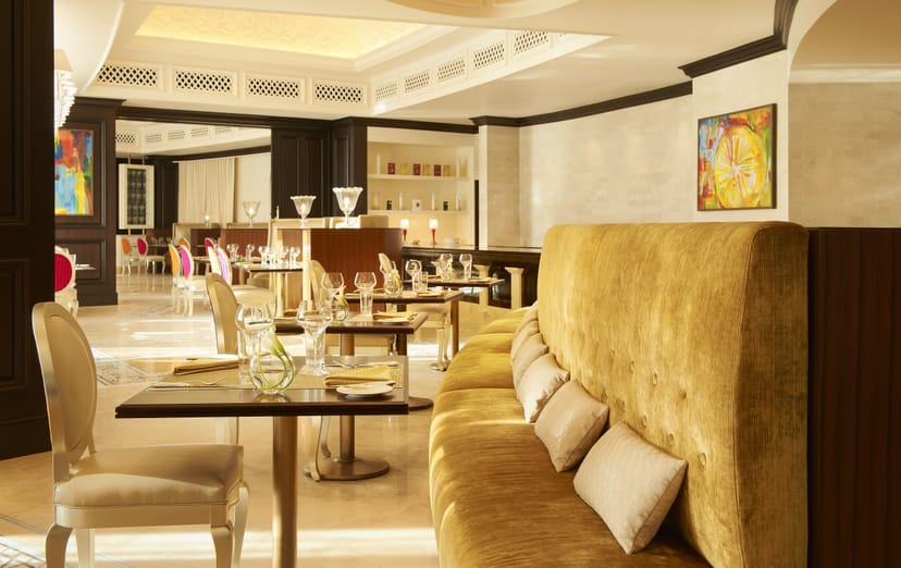 Elegant private dining area with plush seating for upscale events and intimate meetings.