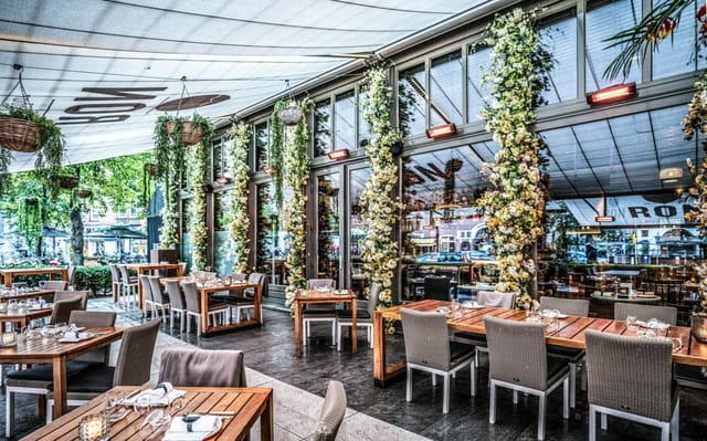 Elegant outdoor dining at Ron Gastrobar, perfect for events and gatherings.