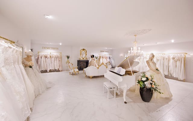 Elegant bridal boutique with stunning gowns for luxury wedding events.