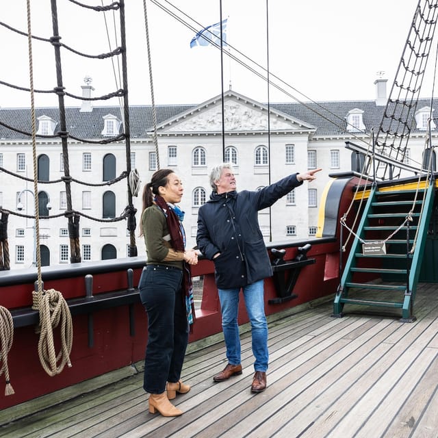 Historic ship venue for events, showcasing charming logistics discussions at Het Scheepvaartmuseum.