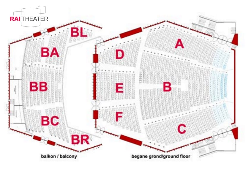 RAI Amsterdam theater seating chart for event planning and guest experience.
